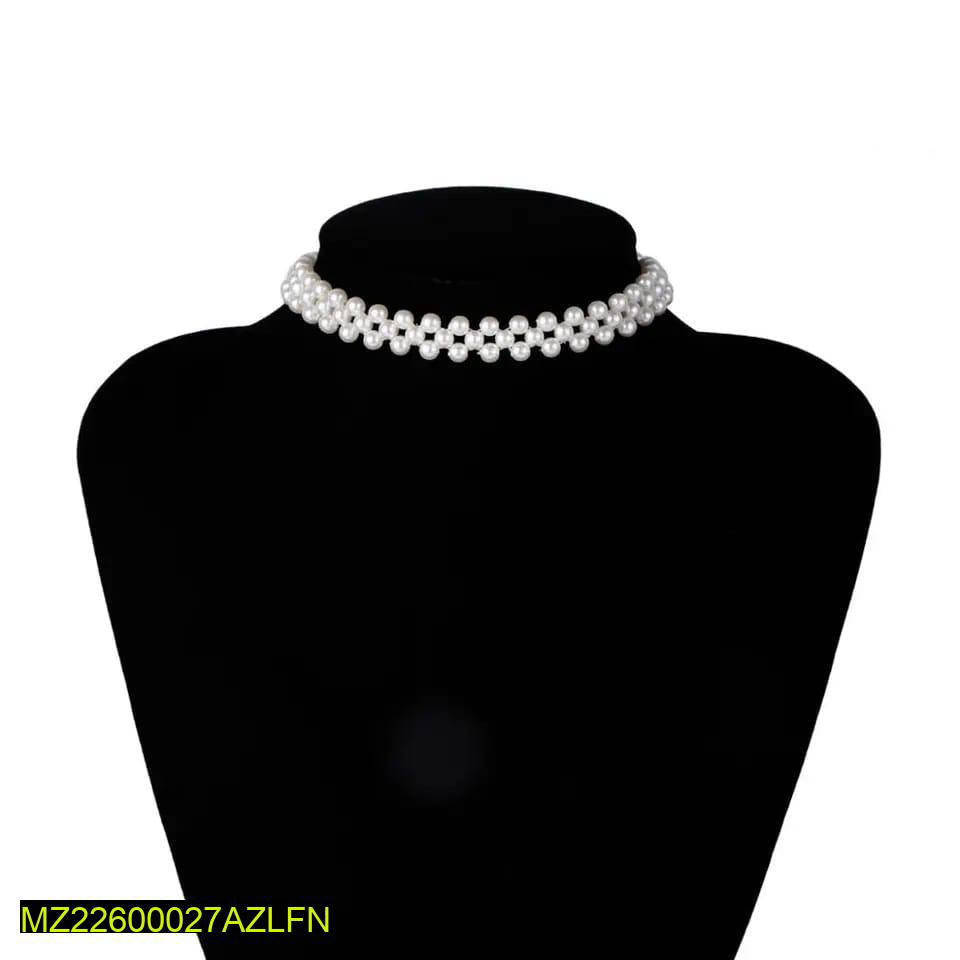 Alloy Gold Plated pearl stone choker MZ