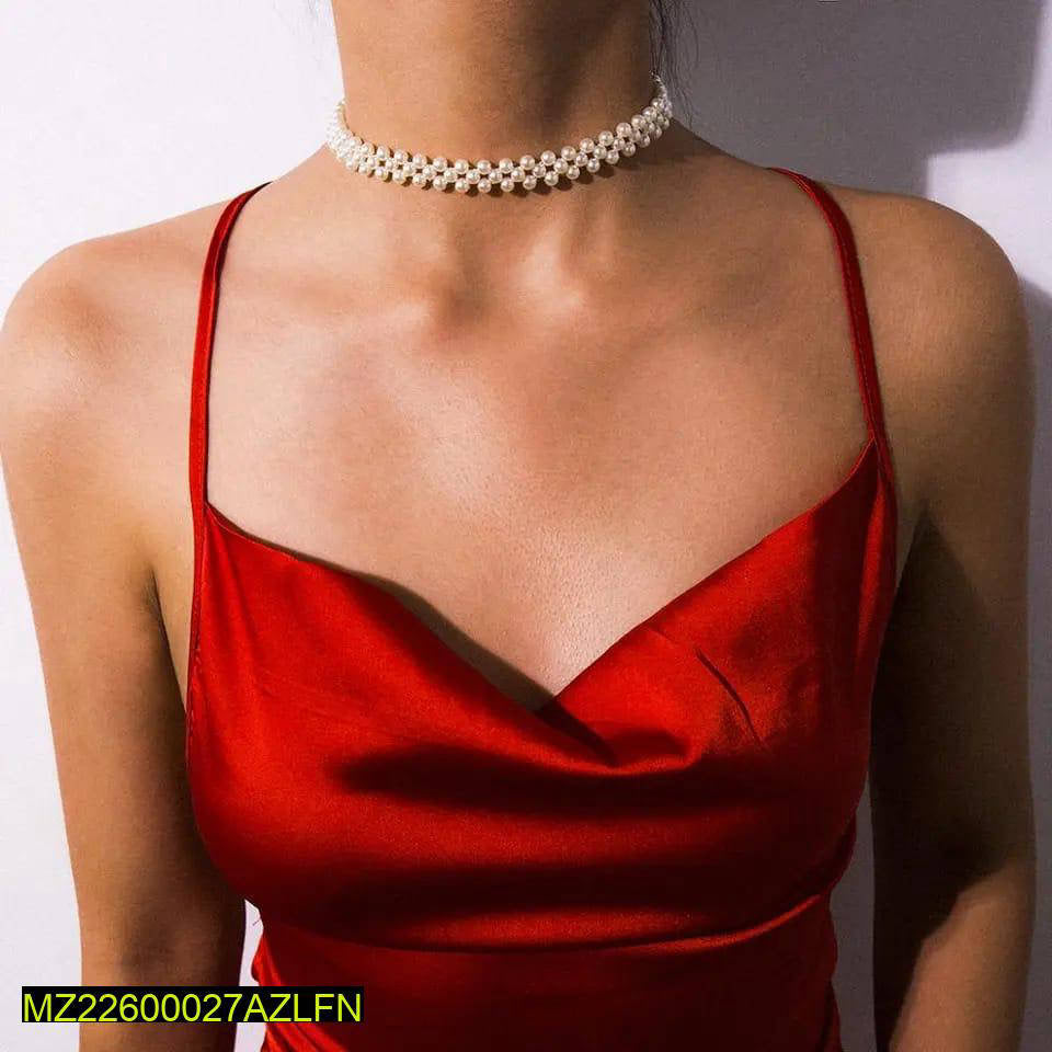 Alloy Gold Plated pearl stone choker MZ